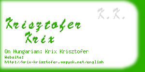 krisztofer krix business card
